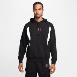 Men Hoodies - Nike Swoosh Air Fleece Hoodie - Black-Metallic Gold