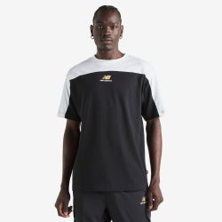 Men T-Shirts - New Balance Classics Colour Block Tee - Black-White-Gold