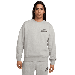 Men Sweatshirts - Nike Club Fleece Futura Crew - Dk Grey Heather-Black