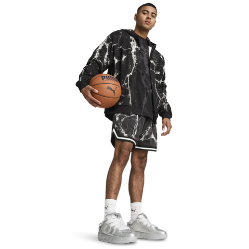 Puma HOOPS x LA FRANCE Chrome Basketball Shorts Image 2 of 7. Tap to open photo gallery.