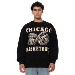 Men Hoodies - Mitchell & Ness 6 Rings Crew - Black