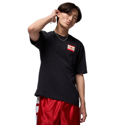 Men T-Shirts - Jordan Brooklyn Tee - Black-Univerity Red
