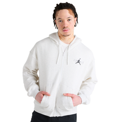 Men Hoodies - Jordan Brooklyn Fleece Full Zip Hoodie - Birch Heather-Black