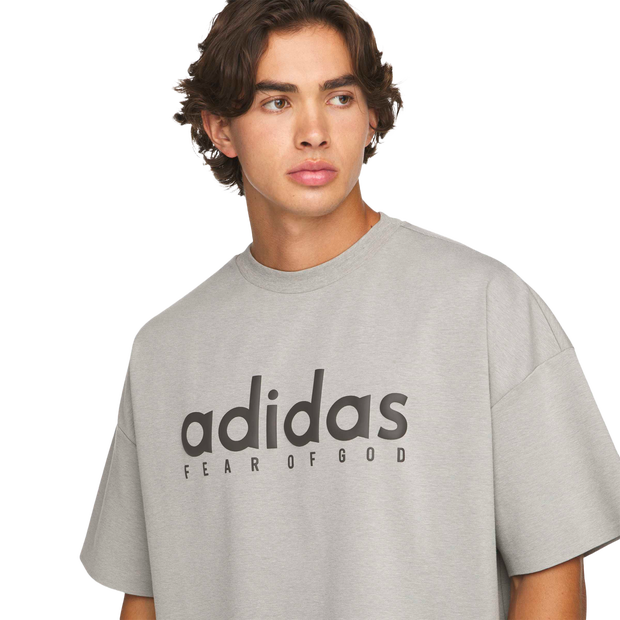 Adidas Fear Of God Homme - T-Shirts, Gris - Taille XS - Jersey de coton