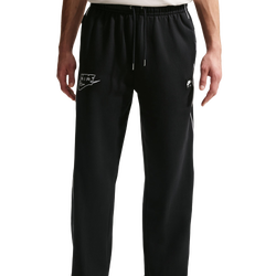 Men Pants - Nike Air Brushed Fleece Open Hem Pant - Black-White