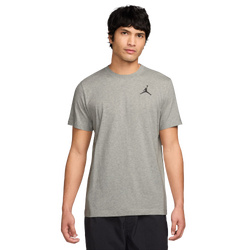 Men T-Shirts - Jordan Jumpman Embroided - Grey Heather-Black
