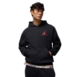 Men Hoodies - Jordan Jumpman Fleece Pullover Hoodie - Black-Gym Red