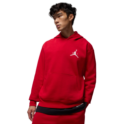 Men Hoodies - Jordan Jumpman Fleece Pullover Hoodie - Gym Red-White