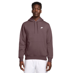 Men Hoodies - Nike Club Brushed Fleece Hoodie - Tattoo-Tattoo-(White)