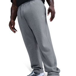 Men Pants - Nike Club Brushed Fleece Open Hem Pant - Dk Grey Heather-Lt Smoke Grey-(White)