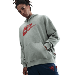 Men Hoodies - Nike x Stranger Things Oversized Hoodie - Dk Grey Heather-Lt Smoke Grey