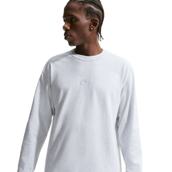 Men T-Shirts - Nike Premium Essentials Long Sleeve Tee - Birch Heather-Birch Heather