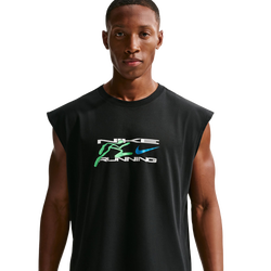 Men T-Shirts - Nike Dri-FIT Sleeveless Running T-Shirt - Black-Black