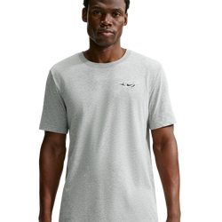 Men T-Shirts - Nike Dri-FIT Running T-Shirt - Dark Grey Heather-Black-White