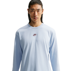 Men T-Shirts - Nike Premium Essential Long Sleeve Tee - Light Armory Blue-Light Armory Blue