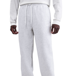 Men Pants - Nike Club Fleece Open Hem Pants - Birch Heather-White-White