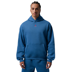 Men Hoodies - Jordan Brooklyn Fleece Hoodie - True Blue-(University Red)