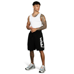 Men Shorts - WNDRR Cut Tech Fleece Trackshort - Black-Black