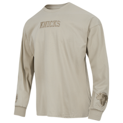 Men T-Shirts - Pro Standard Wingspan Ny Nicks Drop Shoulder Long Sleeve Tee - Taupe-Taupe