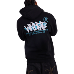 Men Hoodies - WNDRR Tagged Fleece Hoodie - Black-Black