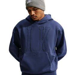 Men Hoodies - Nike Solo Fleece Hoodie - Navy-Navy