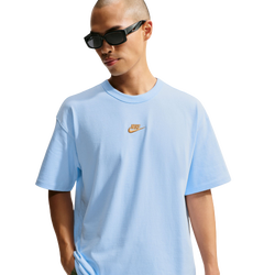 Men T-Shirts - Nike Premium Essential Sustainable Tee - Ice Blue-Gold