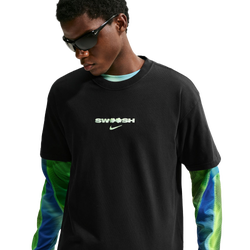 Men T-Shirts - Nike Swoosh Tee - Black-Black