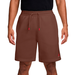 Men Shorts - Jordan Brooklyn Fleece Shorts - Fauna Brown-University Red