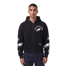 Men Hoodies - Pro Standard Philadelphia Eagles All Pro Full Zip Hoodie - Black-Black