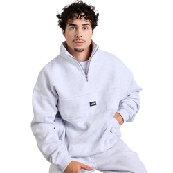 Men Sweatshirts - WNDRR Soho 1/4 Zip Sweat - White Marle