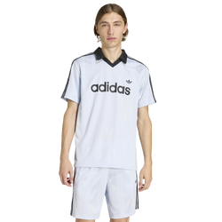 Men T-Shirts - adidas Archive Collar Engineered Jersey - Crystal Sky