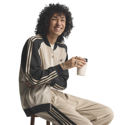 Men Jackets - adidas Superstar Loosh Mesh Track Top - Stone Khaki