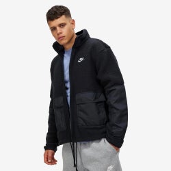 Men Jackets - Nike NSW Full-Zip Sherpa Jacket - Black-Black