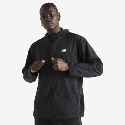 Men Jackets - New Balance Athletics Woven Jacket - Black-White