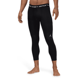 Men Pants - Jordan Sport Men's Dri-FIT 3/4-Length Compression Tights - Black-White