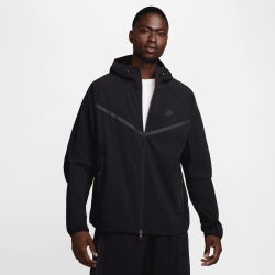 Men Hoodies - Nike Tech Woven Windrunner Full-Zip Hoodie - Black-Black