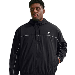 Men Jackets - Nike Club Athlete Hooded Jacket - Black-White