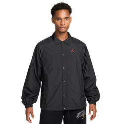 Men Jackets - Jordan Brooklyn Coaches Jacket - Black-White