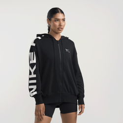 Women Hoodies - Nike Air Fleece Pullover Hoodie - Black-White