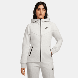 Women Hoodies - Nike Tech Fleece Oversized Full-Zip Hoodie - Light Grey