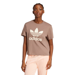 Women T-Shirts - adidas Adicolor Trefoil Boxy T-Shirt - Trace Brown