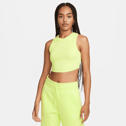 Women Sport Bras/Sport Vests - Nike Essential Rib Crop Tank - Light Lemon