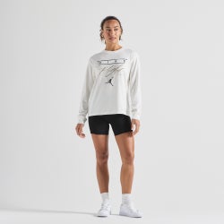 Women T-Shirts - Jordan Graphic Flight Long Sleeve Tee - Sail-Black