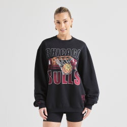 Women Sweatshirts - Mitchell & Ness Long Sleeve Crew - Black