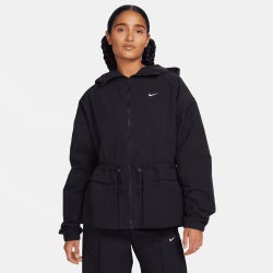 Women Jackets - Nike Oversized Full-Zip Woven Jacket - Black-White