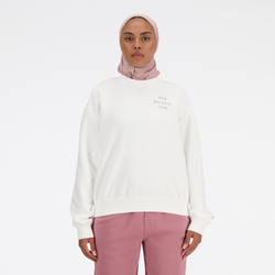 Women Sweatshirts - New Balance Iconic Collegiate Crew - White