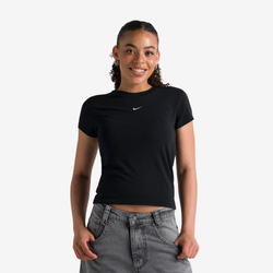 Women T-Shirts - Nike Chill Knit Slim Fit Tee - Black-White