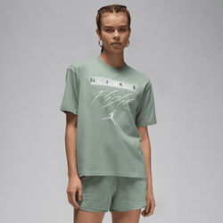 Women T-Shirts - Jordan Flight Heritage Girlfriend Graphic Tee - Jade Smoke