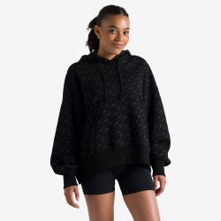 Women Hoodies - Nike Sportswear Phoenix Fleece Over-Oversized Printed Hoodie - Black-White