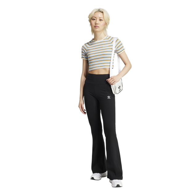 adidas Essentials Rib Flared Leggings Image 2 of 5. Tap to open photo gallery.